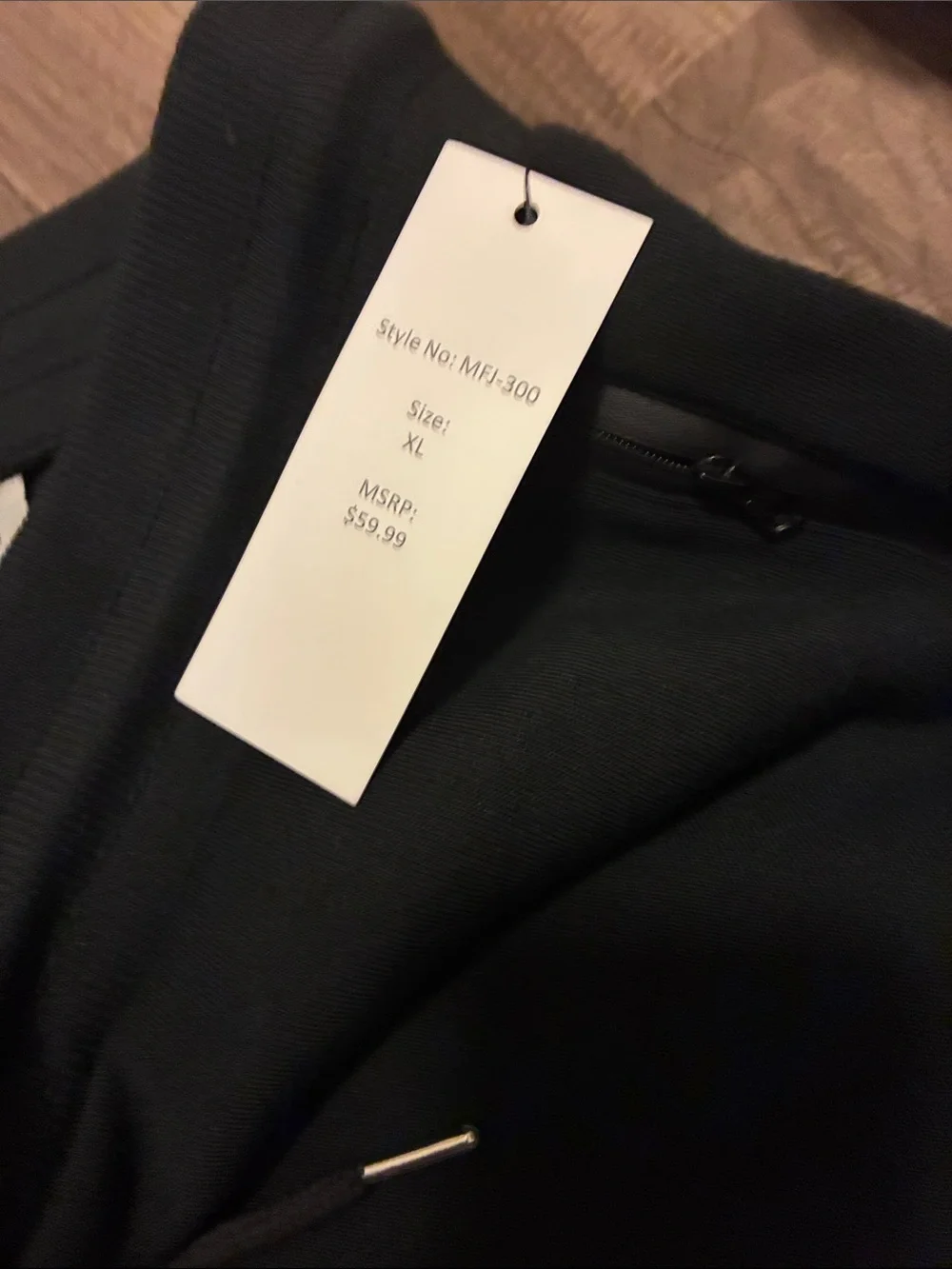 Men's Modern Black Slim Fit Joggers With Zipper Side Pockets- NWT